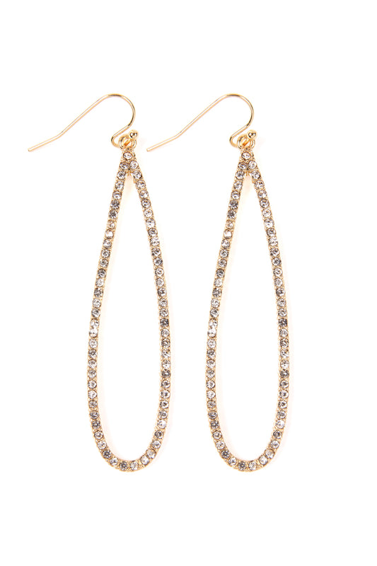 Long Teardrop Rhinestone Earrings