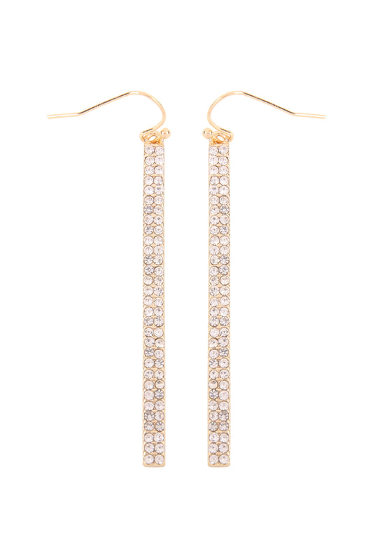 Rhinestone Bar Drop Earrings