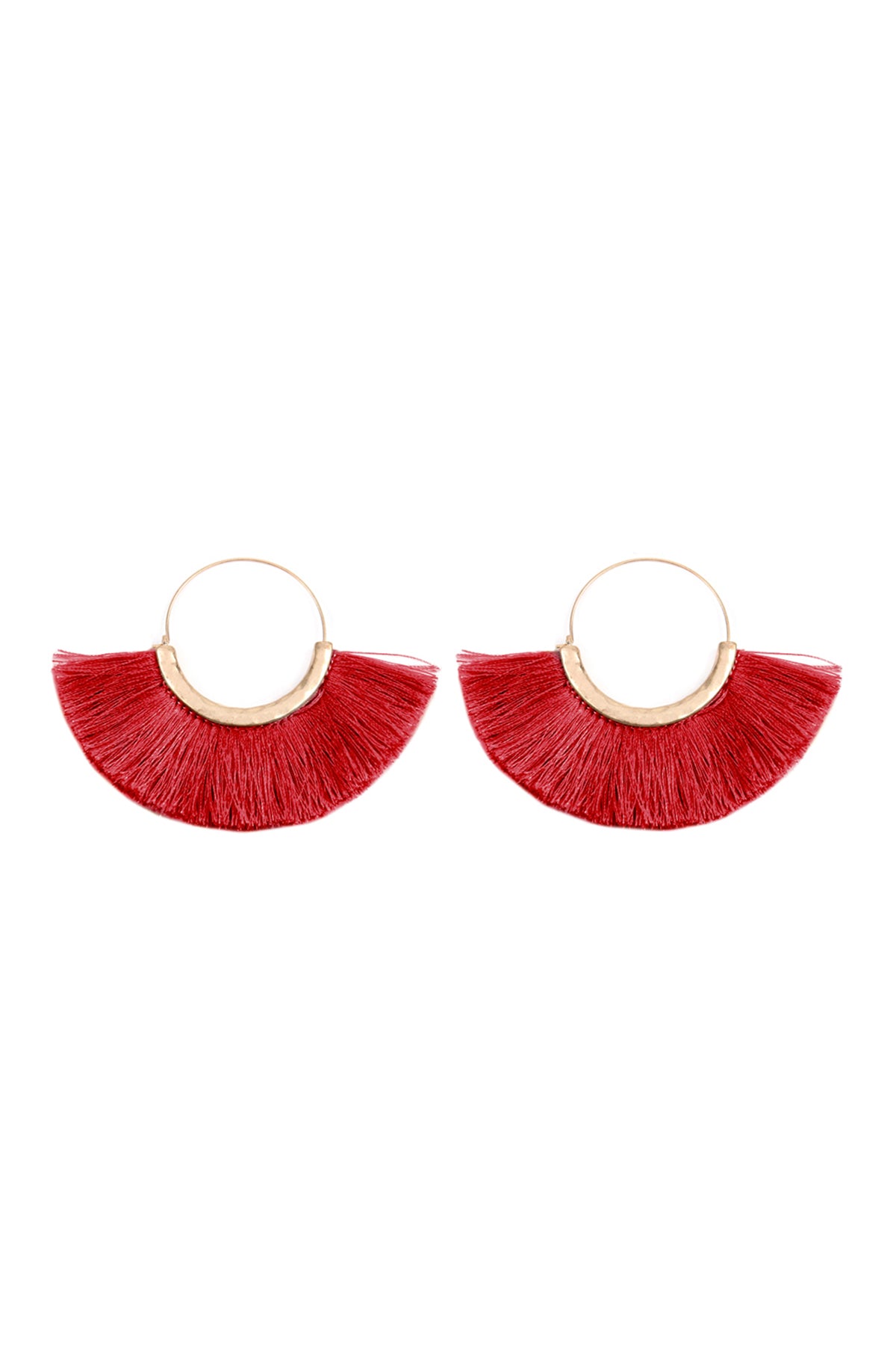 Fan Tassel Hoop Earrings