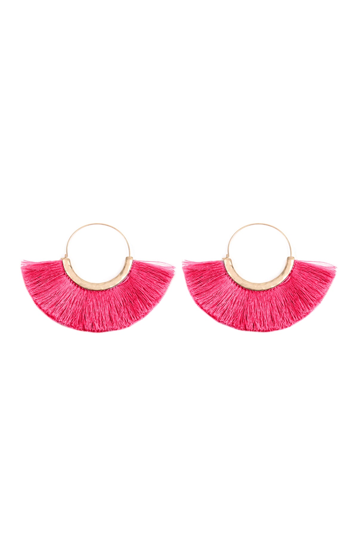 Fan Tassel Hoop Earrings