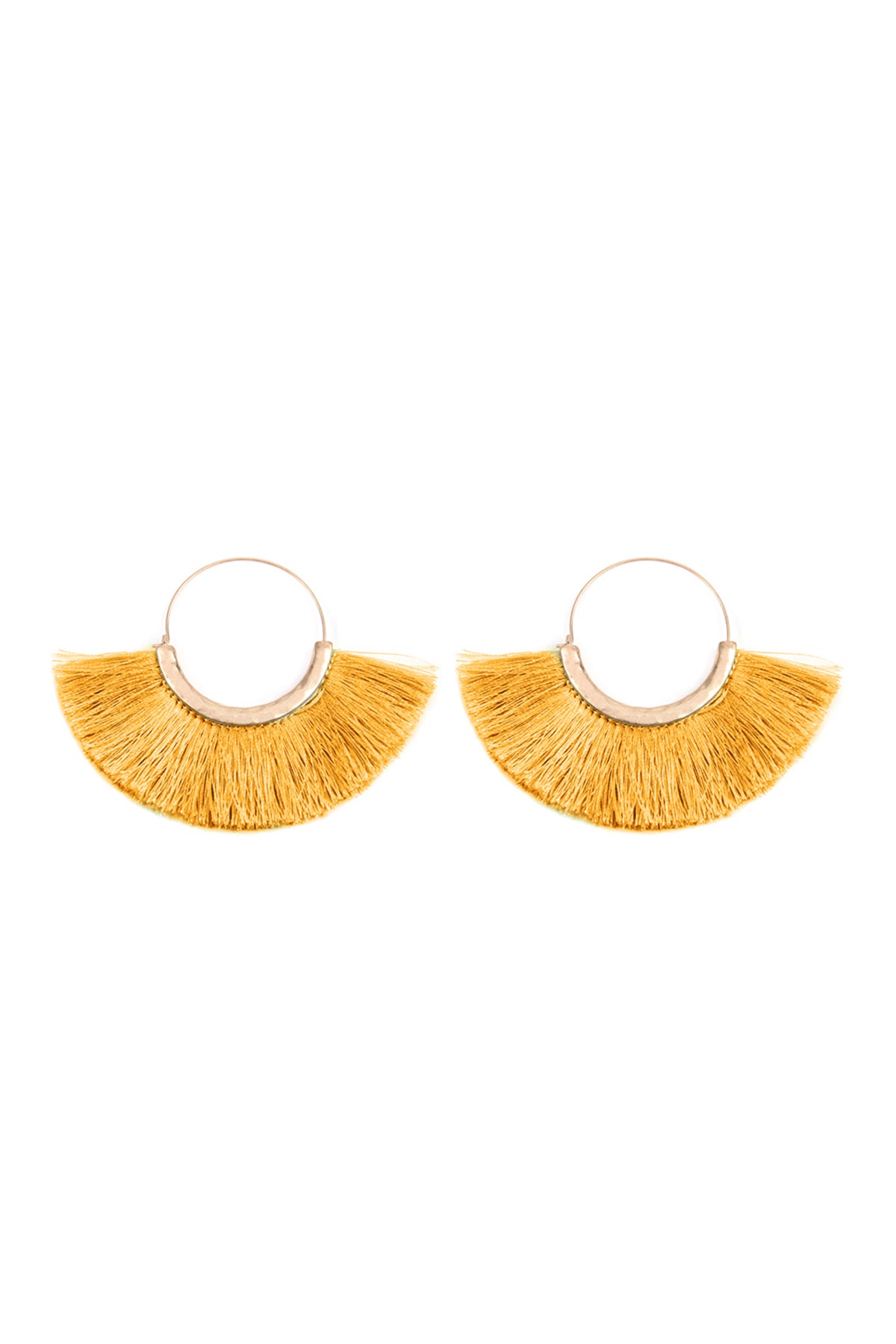 Fan Tassel Hoop Earrings