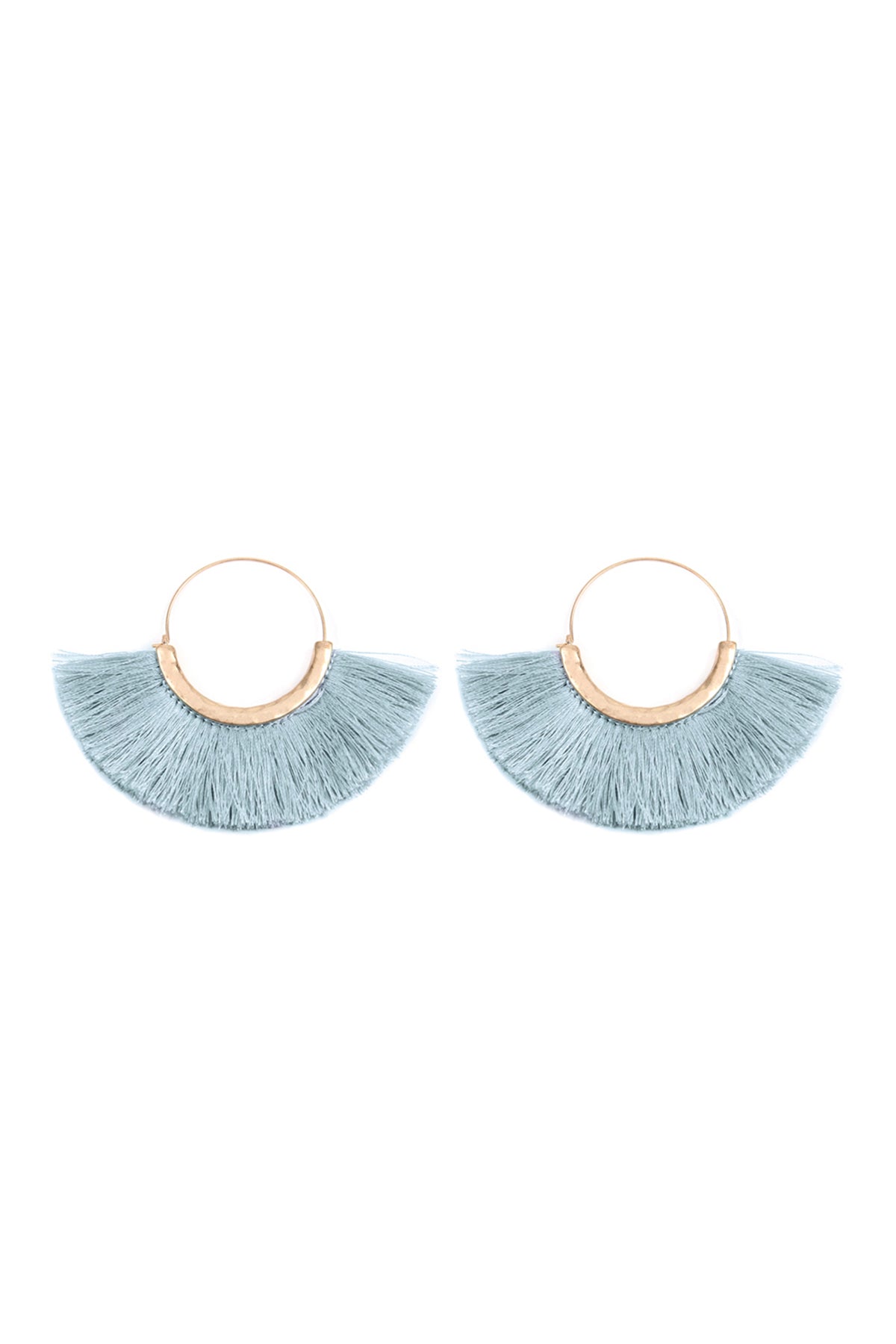 Fan Tassel Hoop Earrings