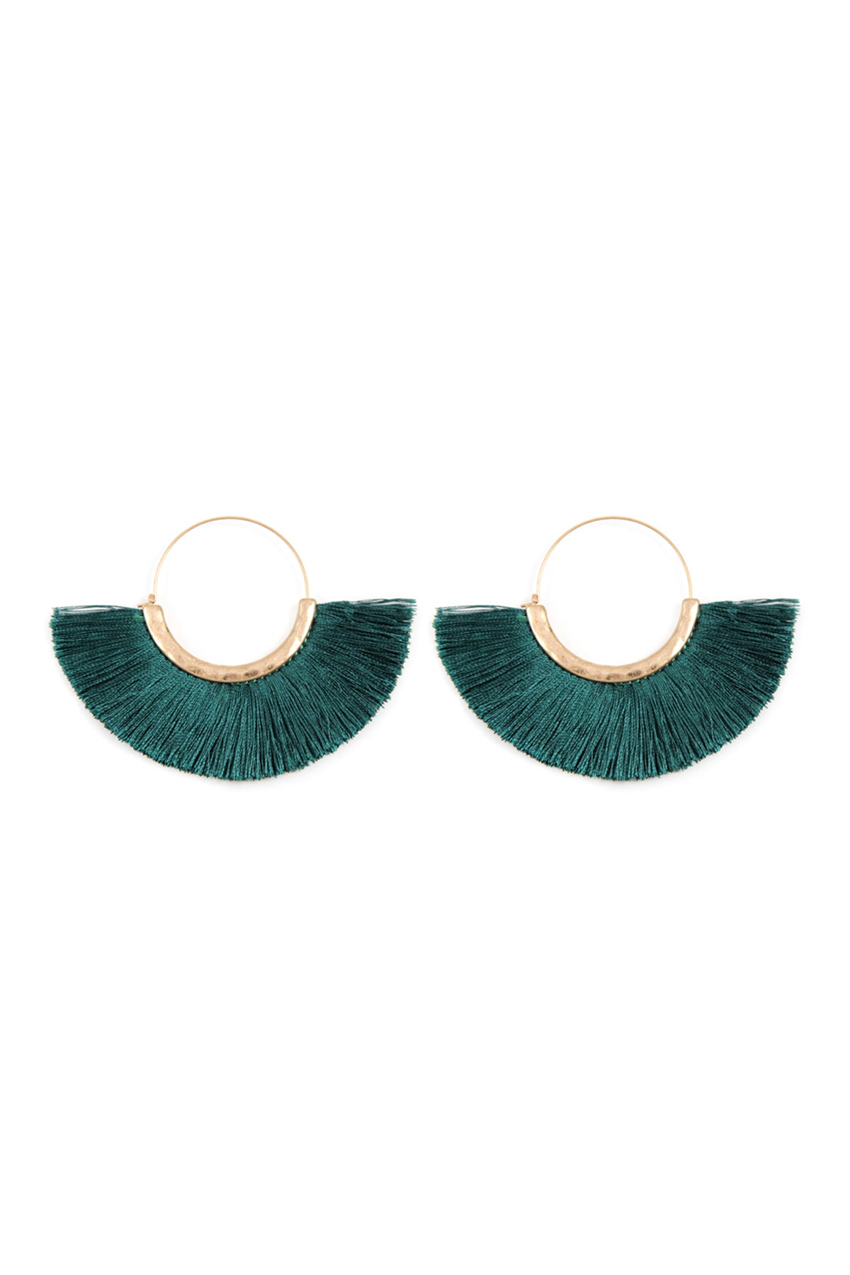 Fan Tassel Hoop Earrings