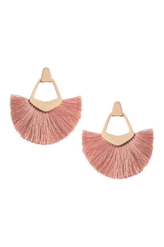 Fan Tassel Post Dangle Earrings