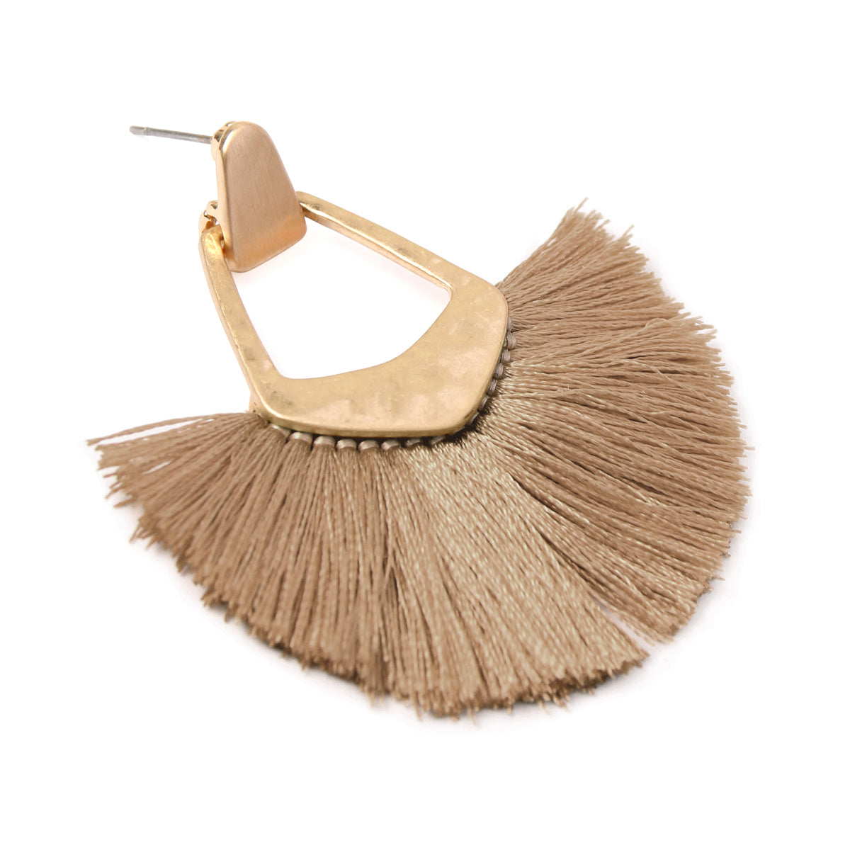 Fan Tassel Post Dangle Earrings