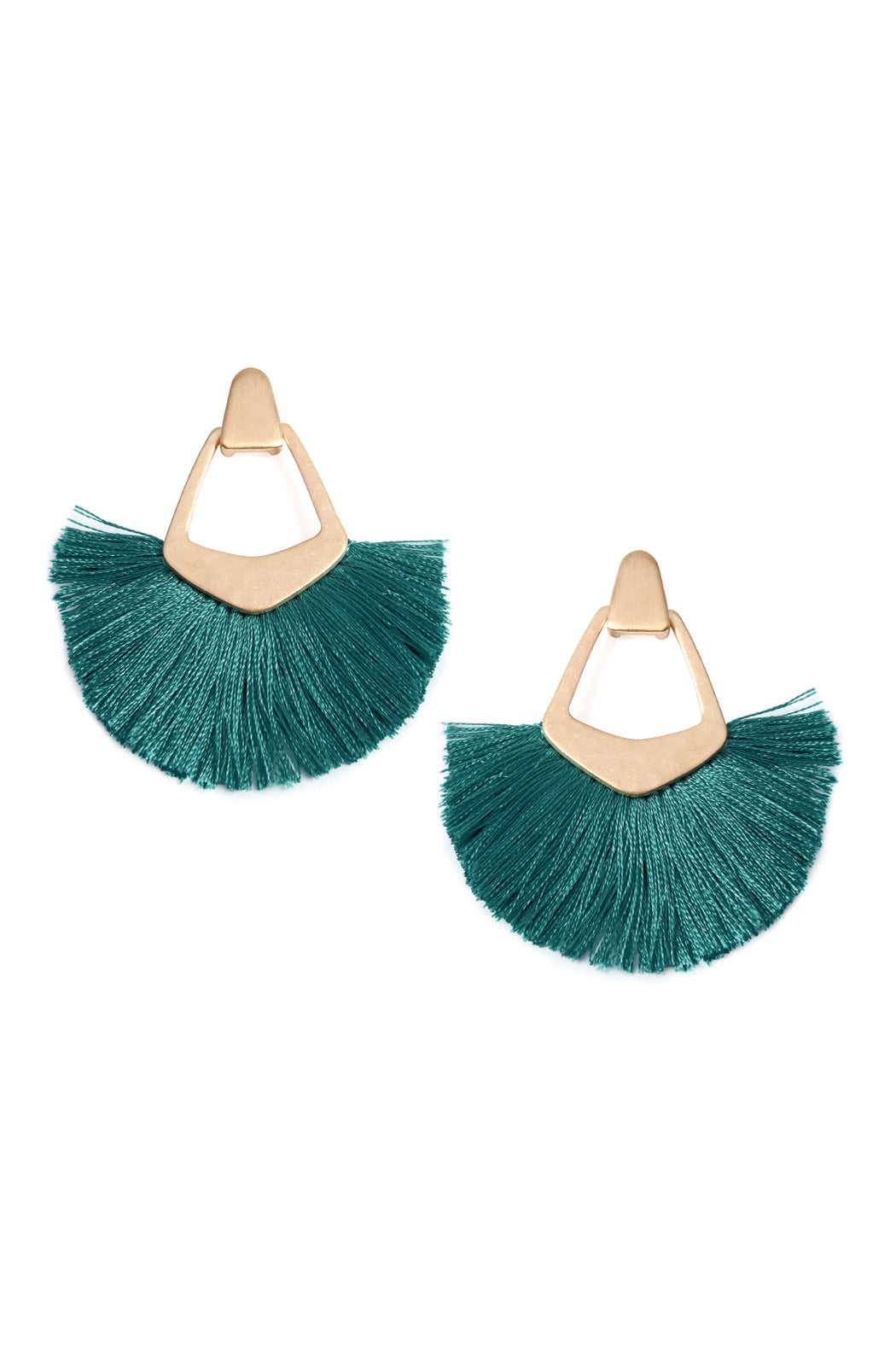 Fan Tassel Post Dangle Earrings
