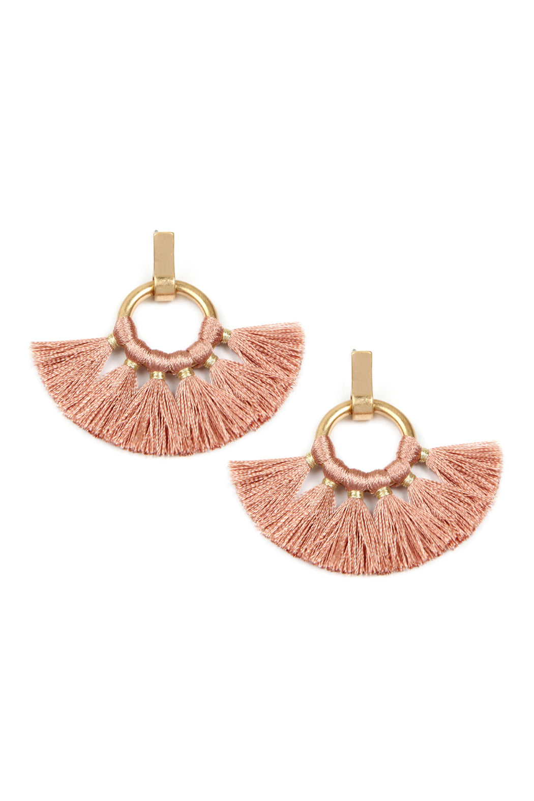 Fan Tassel Post Wrap Hoop Dangle Earrings /1PAIR