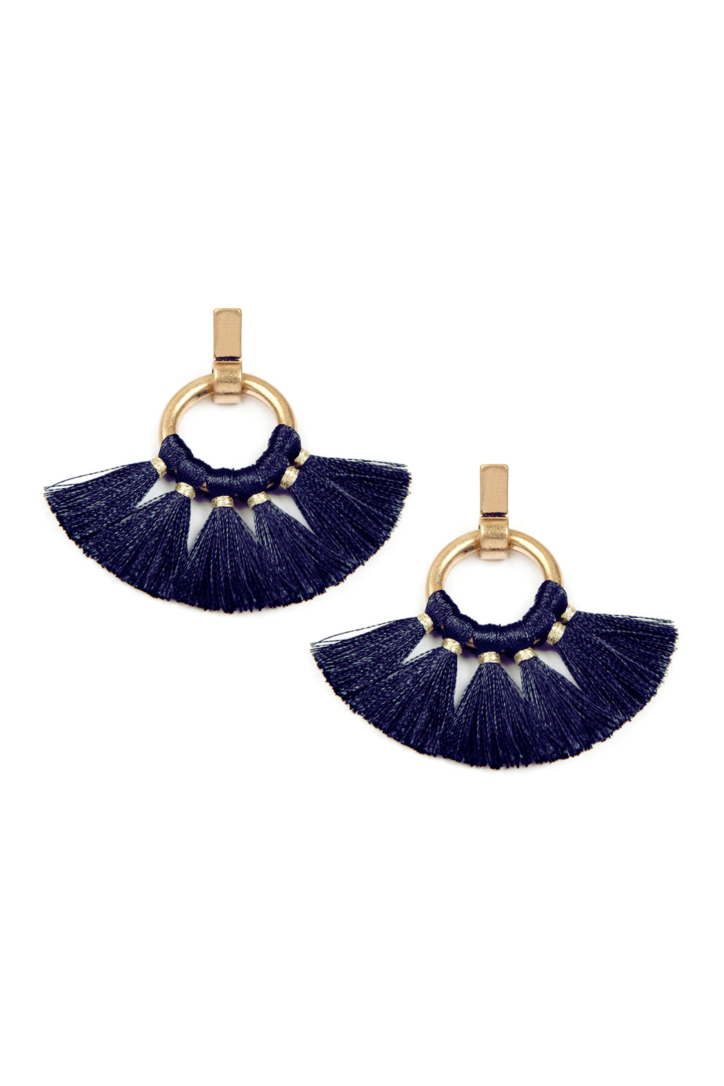 Fan Tassel Post Wrap Hoop Dangle Earrings /1PAIR