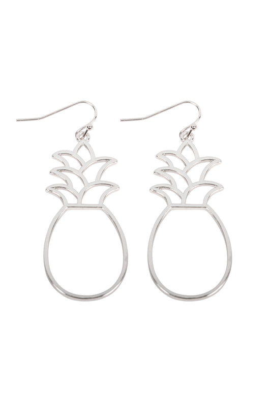 Pineapple Open Wire Hook Dangling Earrings / 6PAIRS