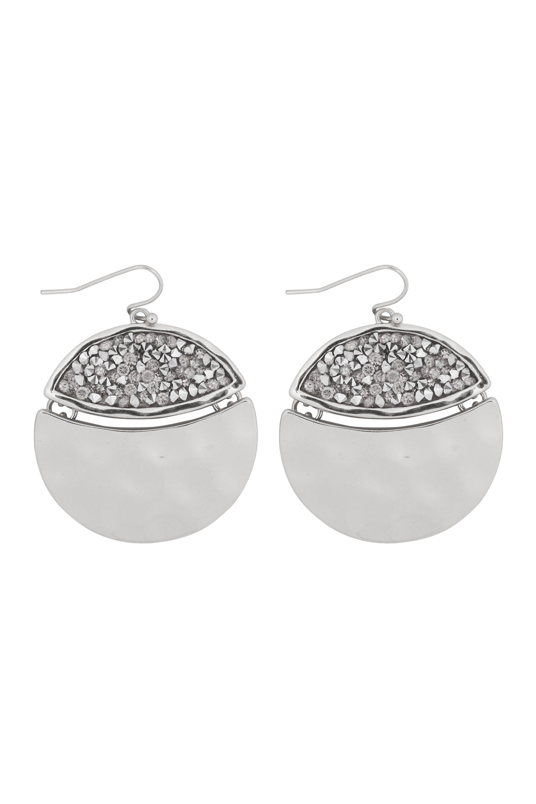 Gold Peach Faceted Glittery Round Dangle Hook Earrings