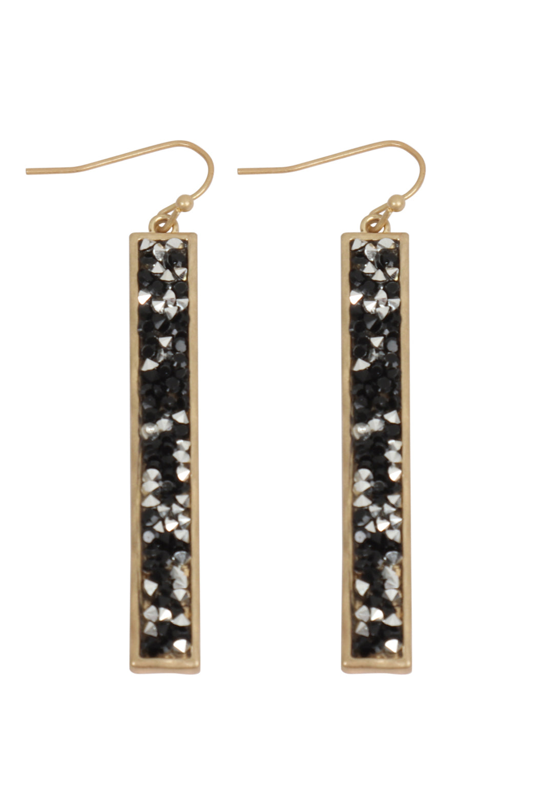 Bar Glitter Faceted Dangle Hook Earrings