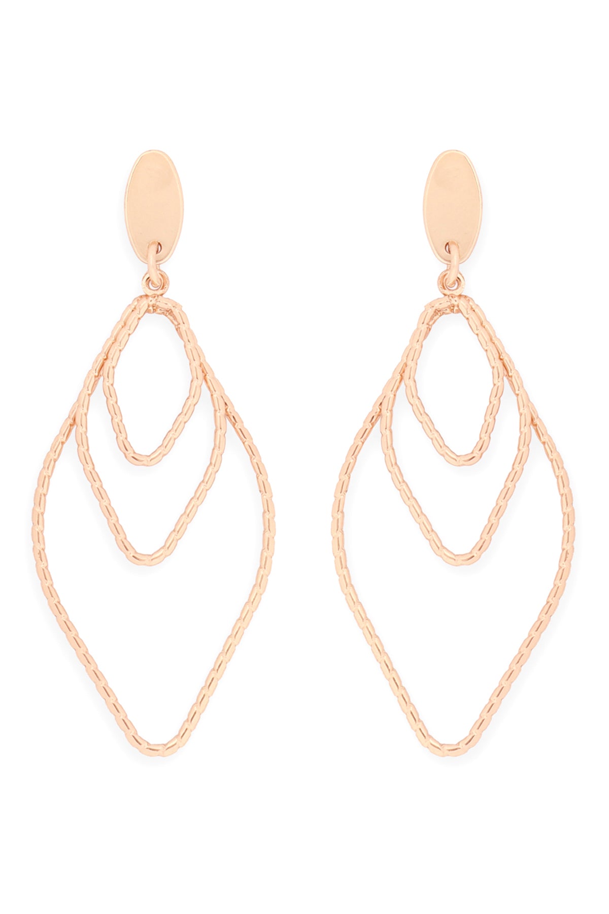 Layered Textured Marquise Earrings