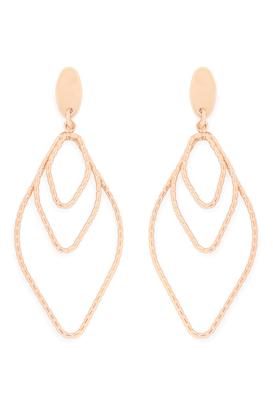 Layered Textured Marquise Earrings