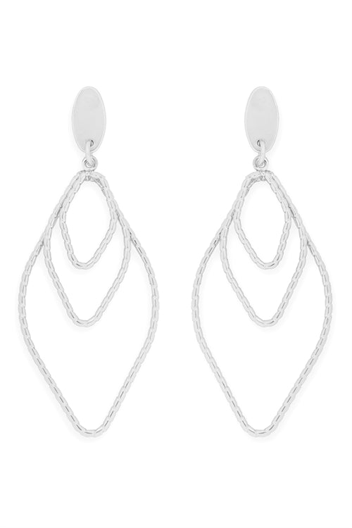 Layered Textured Marquise Earrings