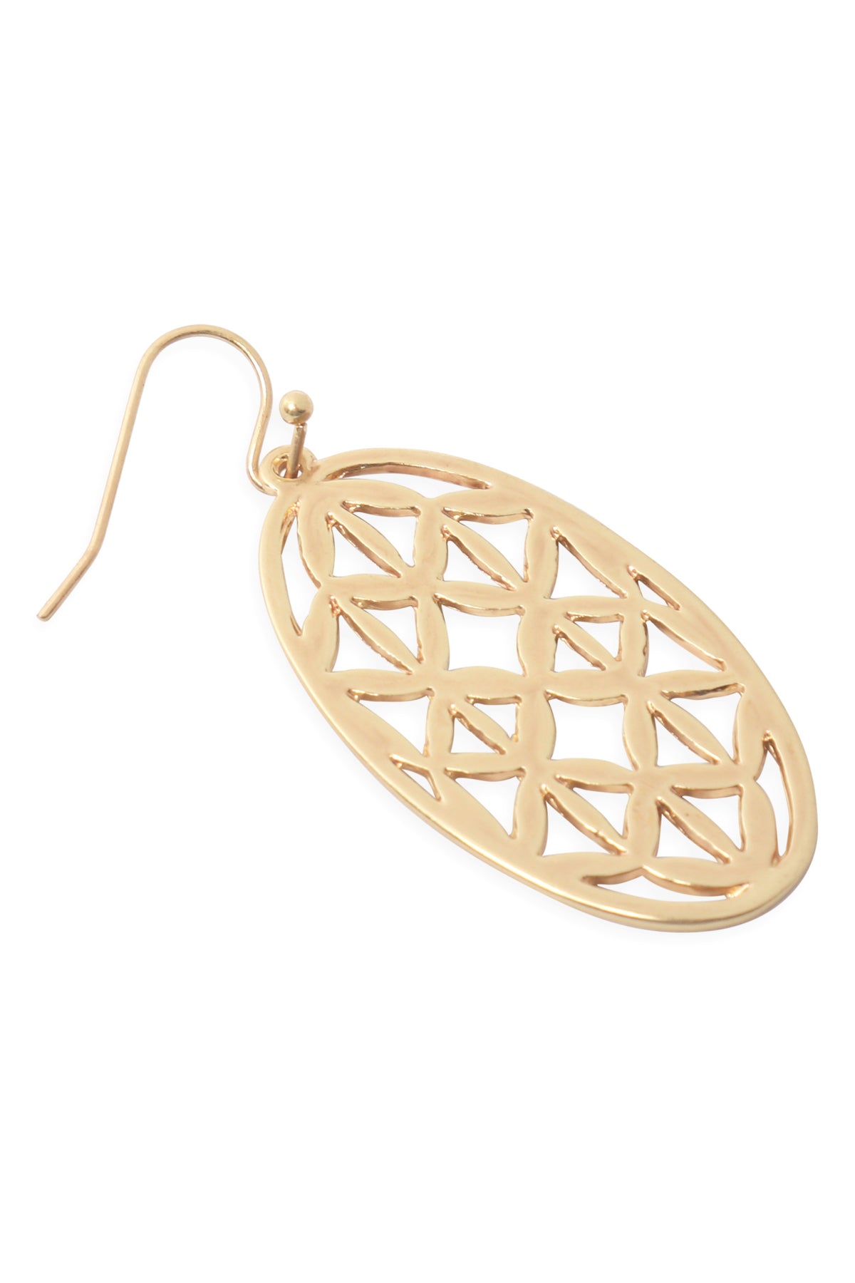 Oval Filigree Drop Earrings