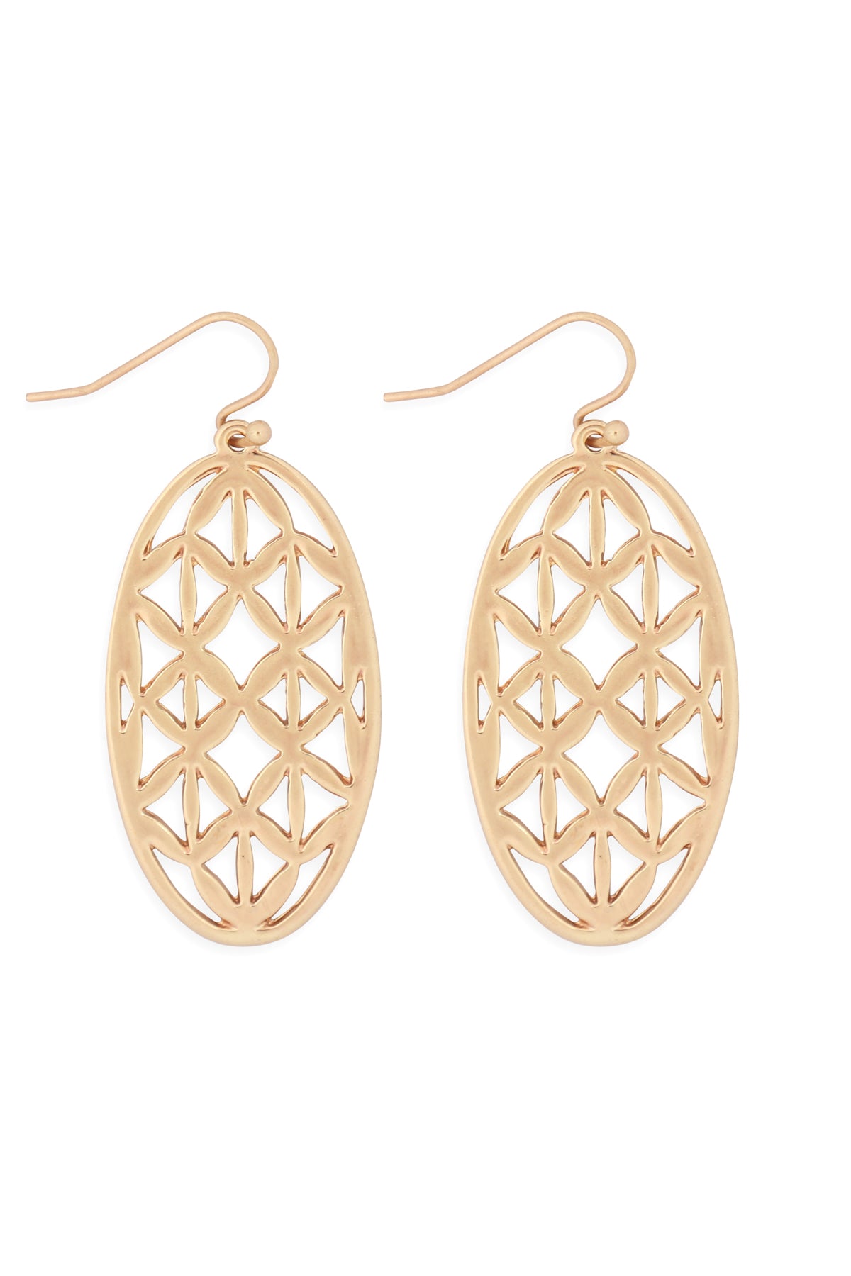 Oval Filigree Drop Earrings