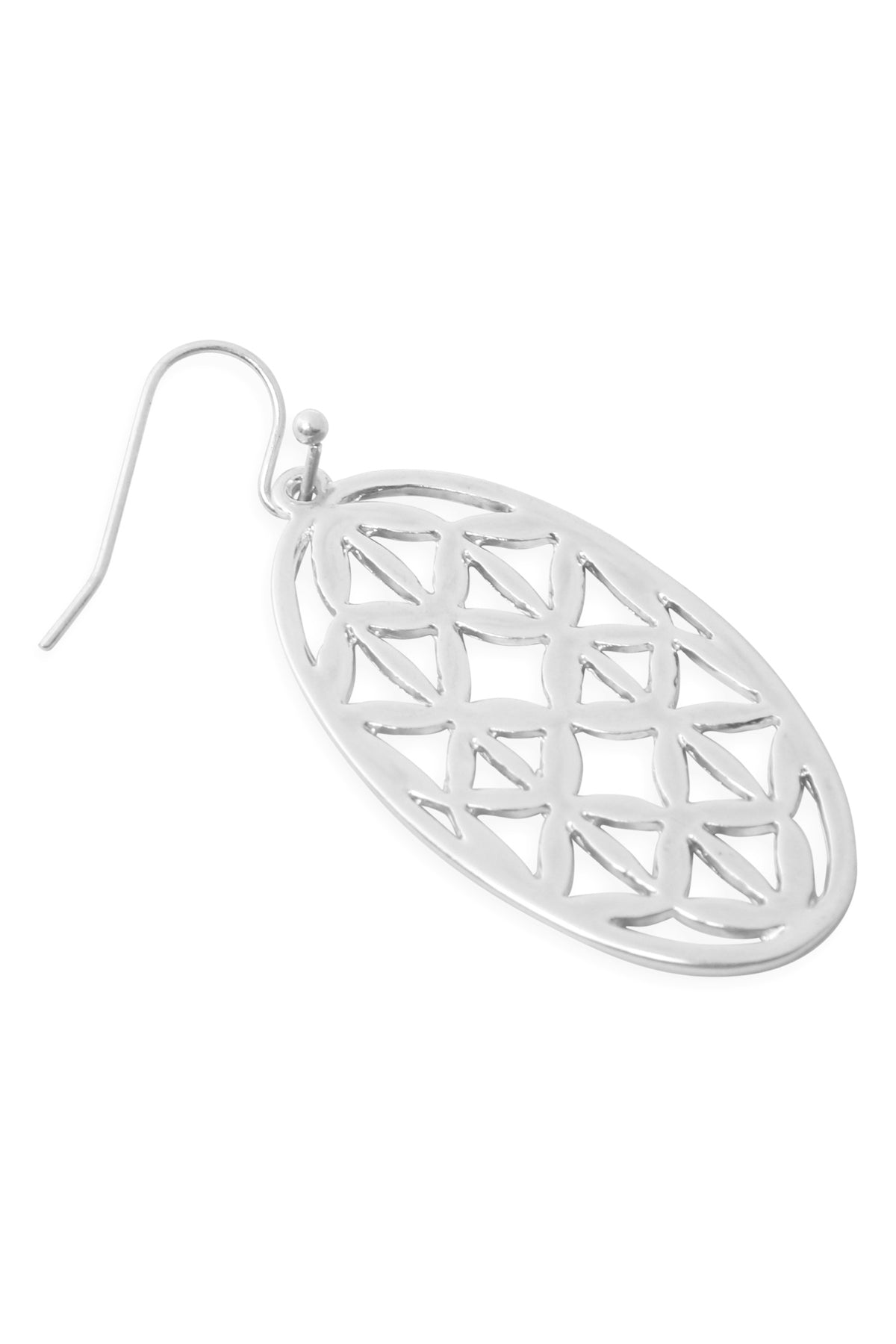 Oval Filigree Drop Earrings