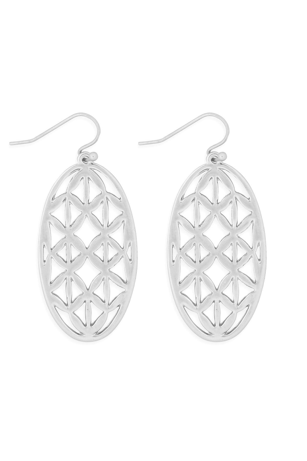 Oval Filigree Drop Earrings