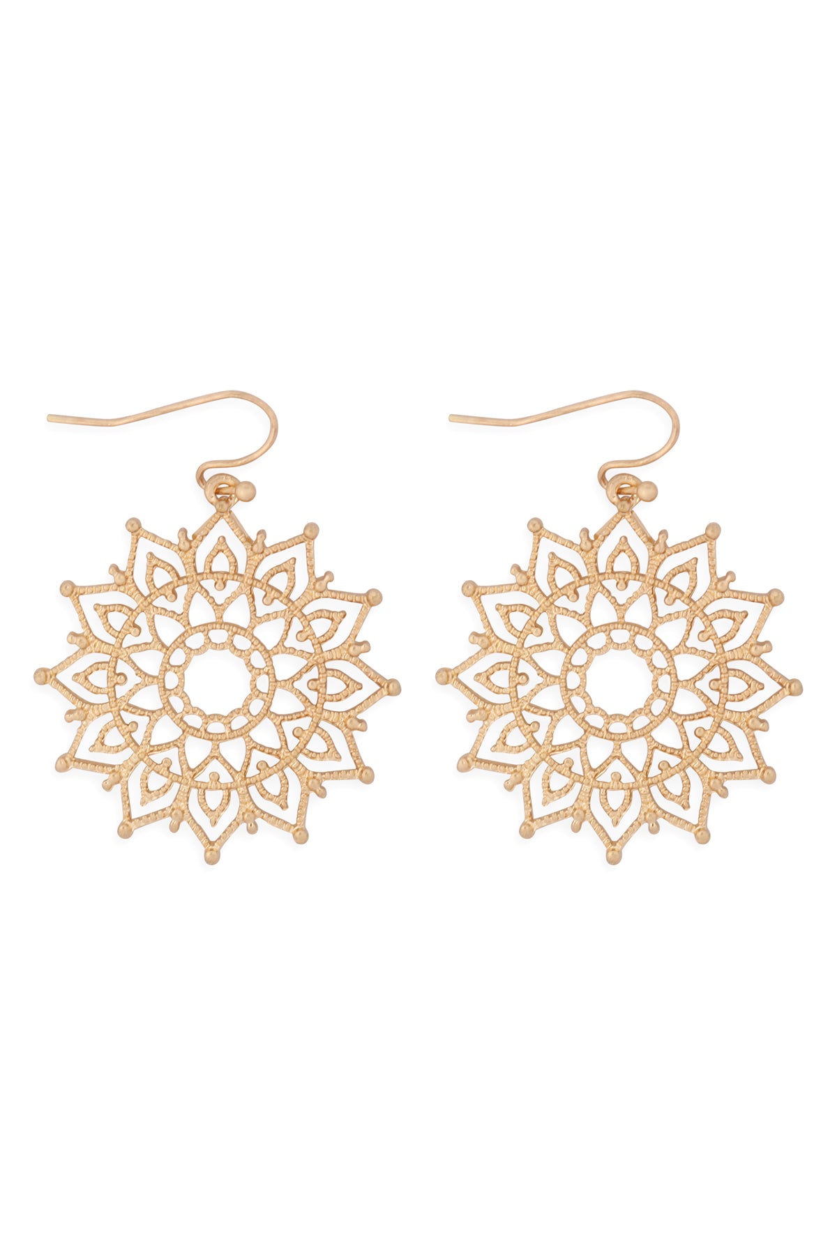 Filigree Mandala Drop Earrings/6Pairs