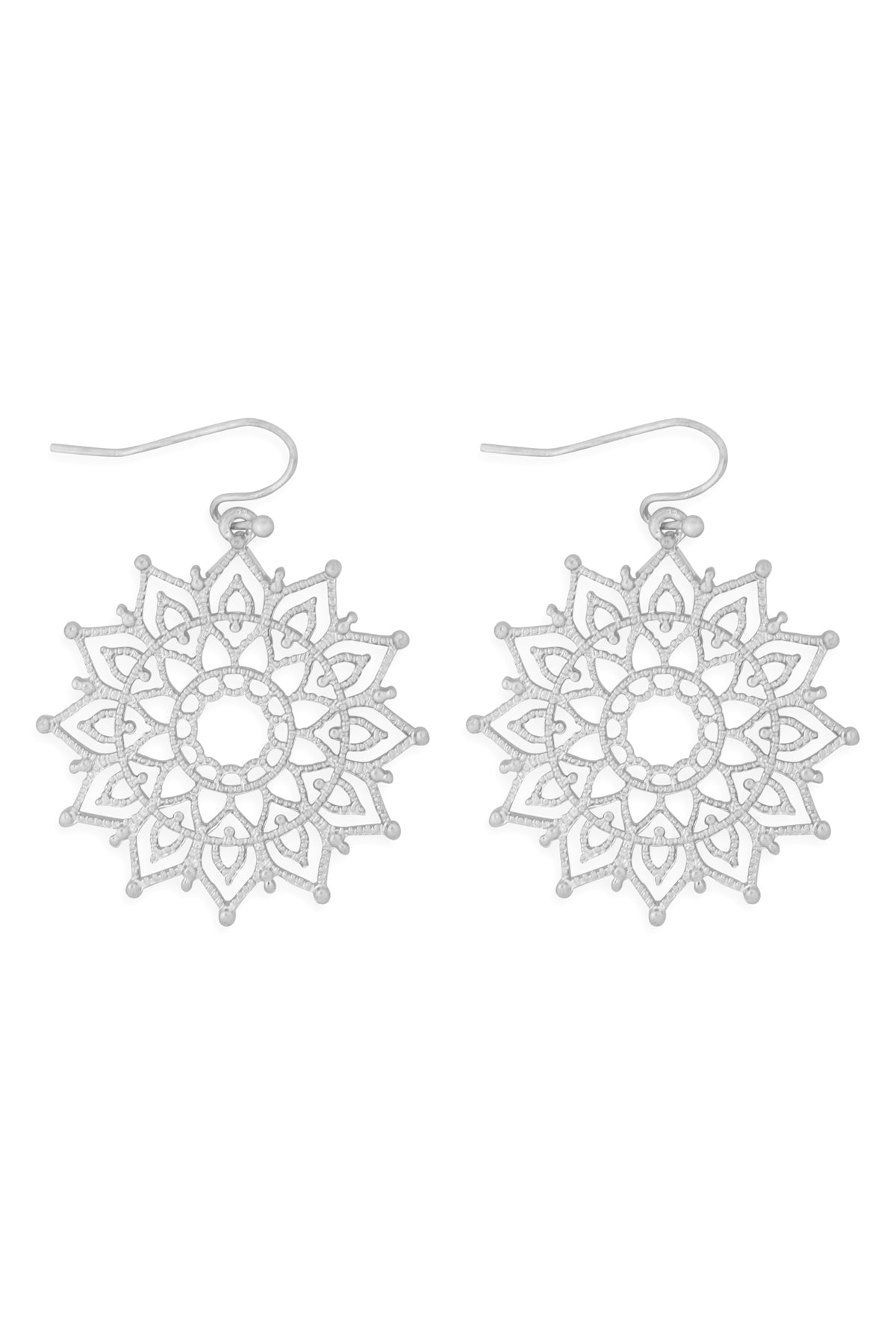 Filigree Mandala Drop Earrings/6Pairs