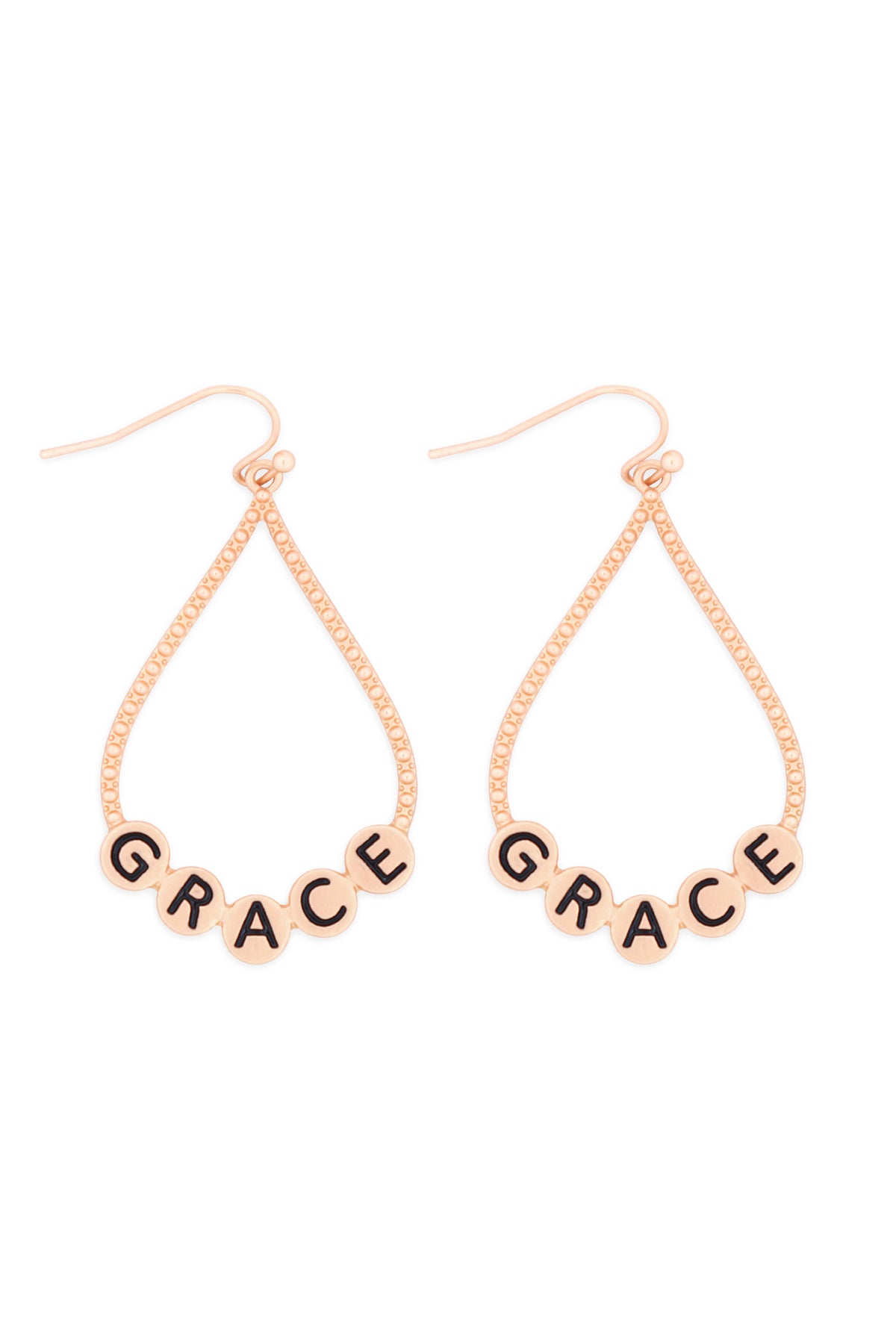 Grace Charm Teardrop Earrings Matte Gold