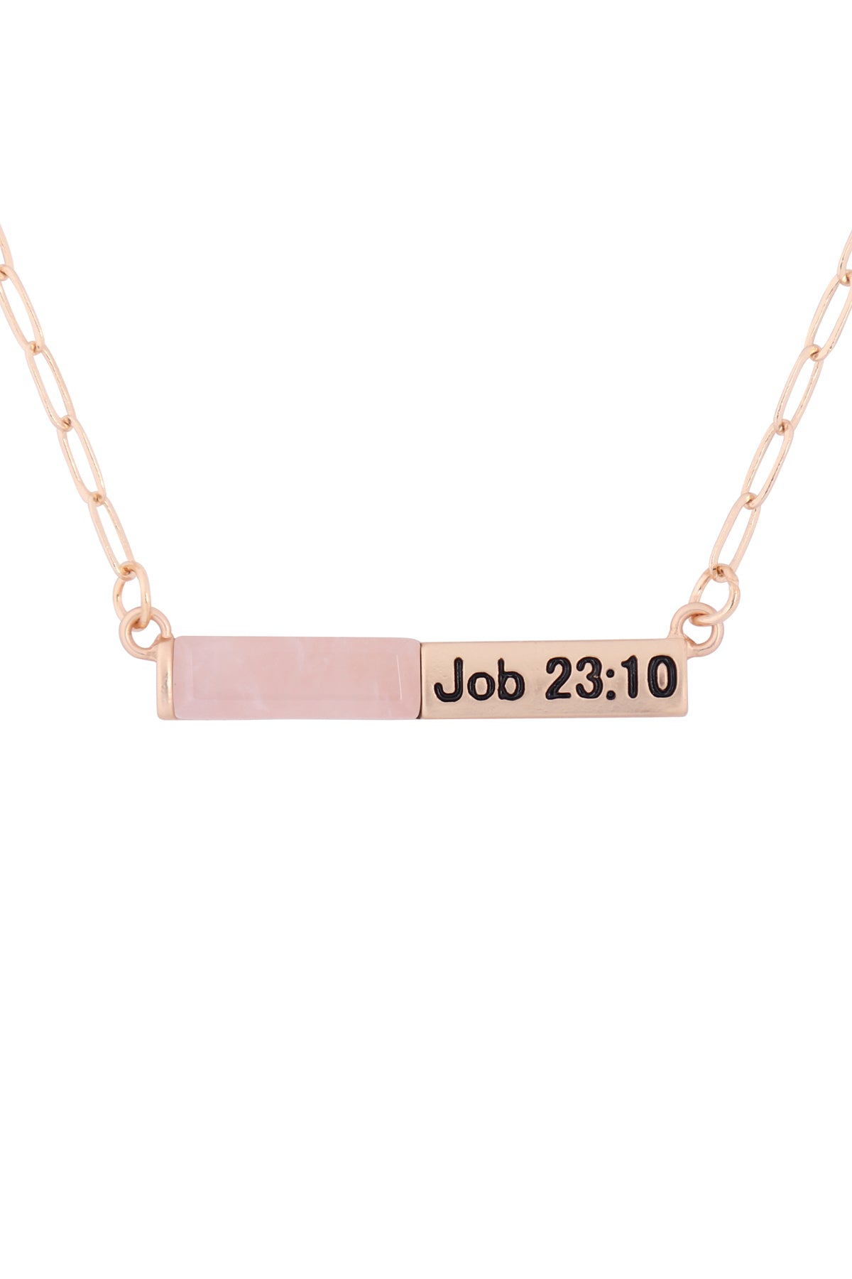 "Job 23:10" Half Natural Stone Half Metal Necklace