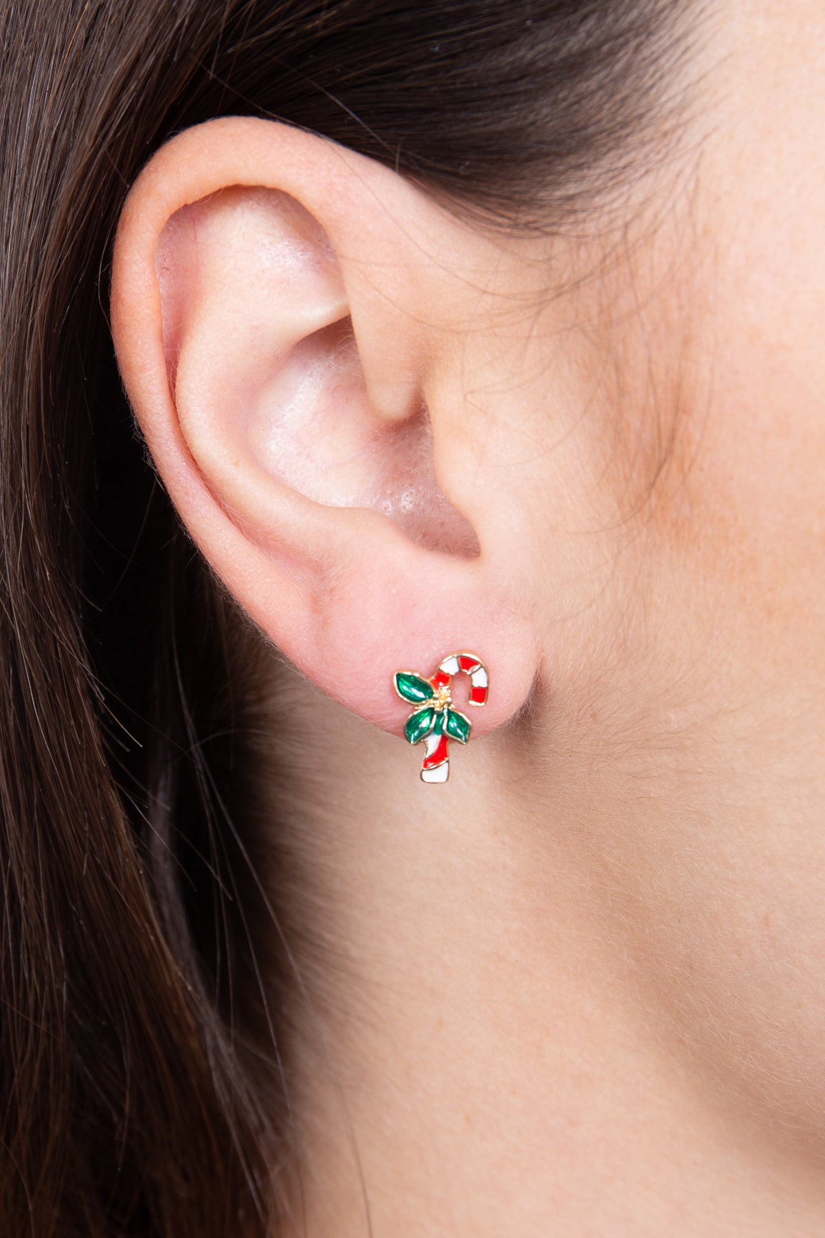 Christmas Santa, Snowman, Candy Cane, Post Set Earrings