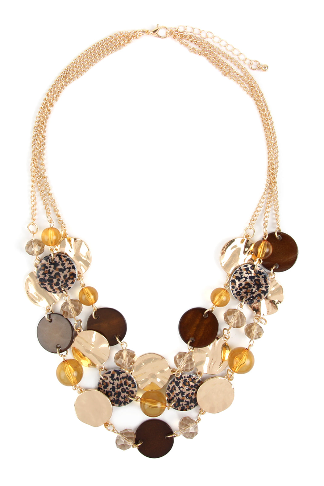 Multi Line Disc Statement Necklace