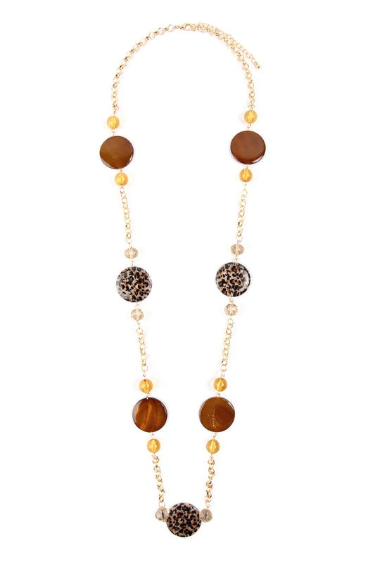 Gold Printed Acetate Chain Necklace