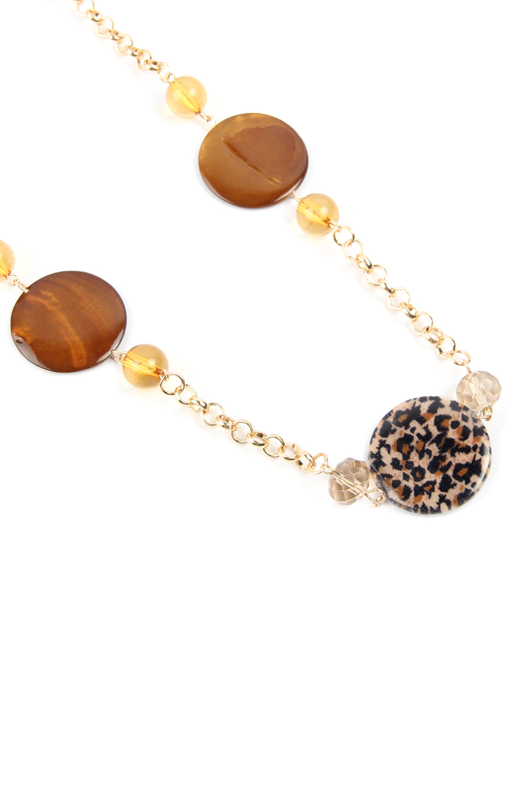 Gold Printed Acetate Chain Necklace