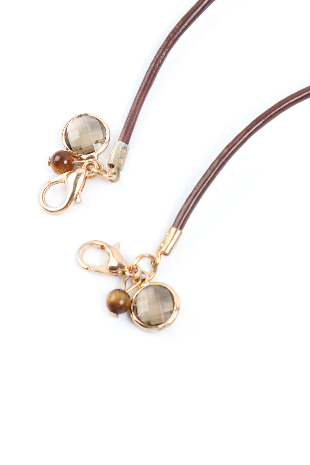 Necklace Leather Glass Beads - Masks or Eyeglasses Holder