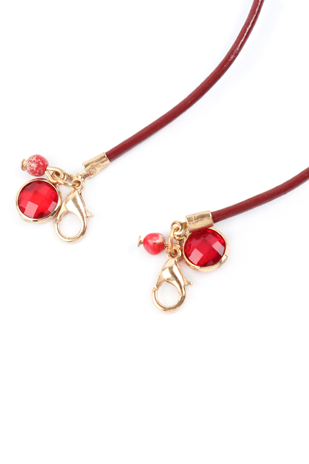 Necklace Leather Glass Beads - Masks or Eyeglasses Holder