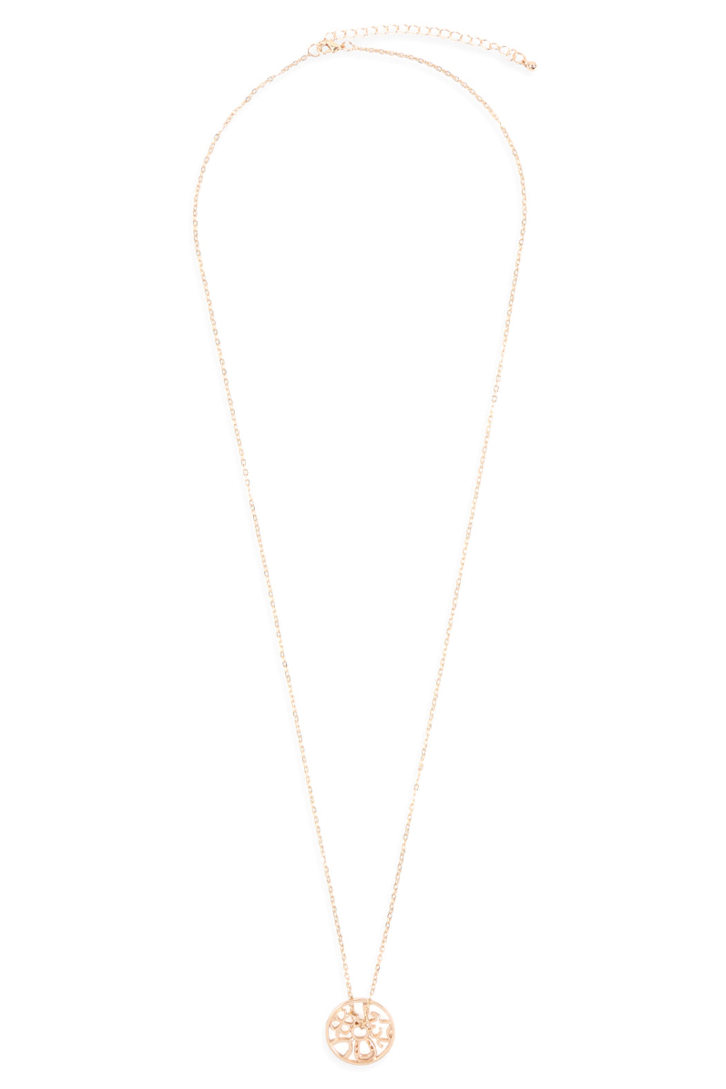 Round Cast Pendant Chain Necklace