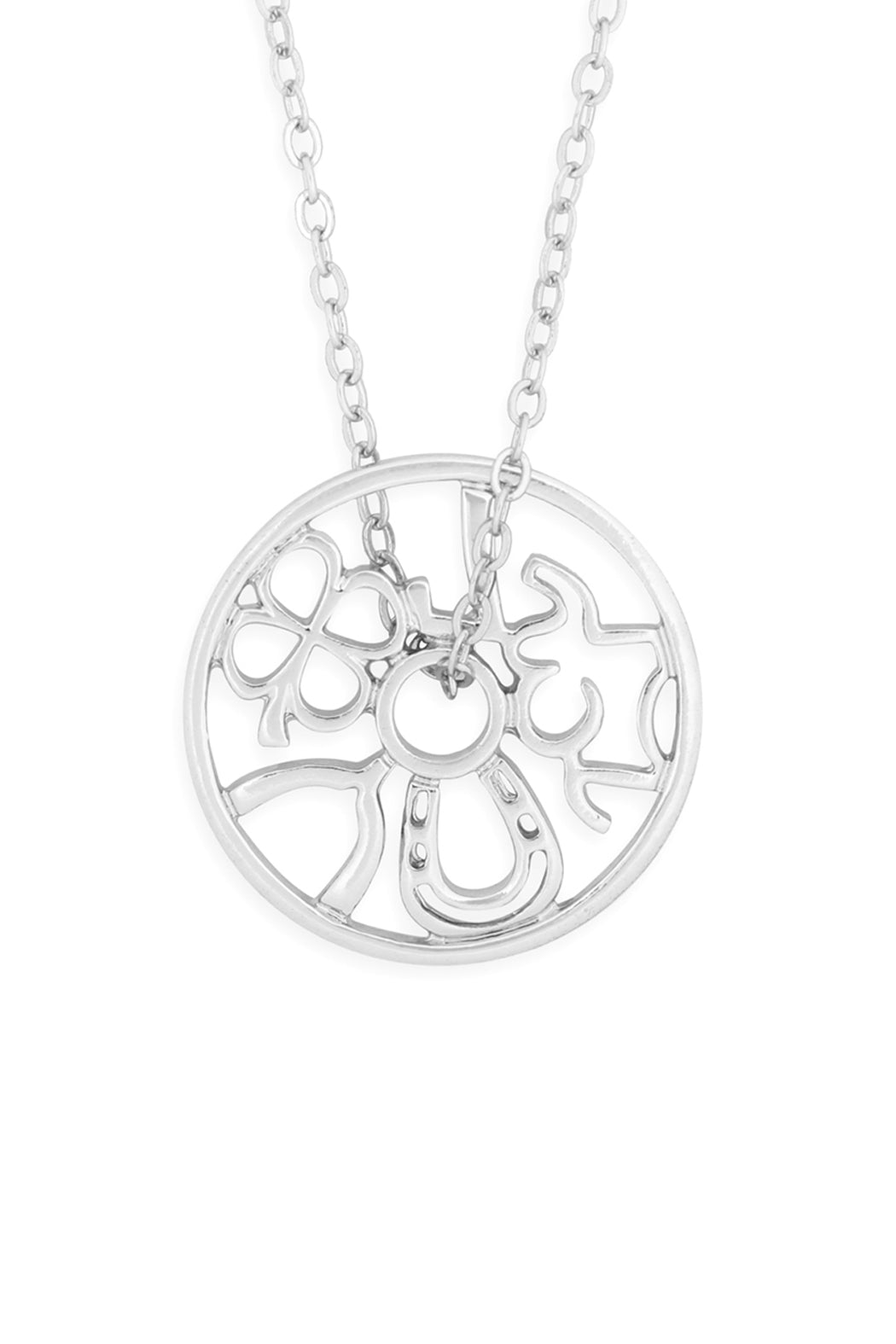 Round Cast Pendant Chain Necklace