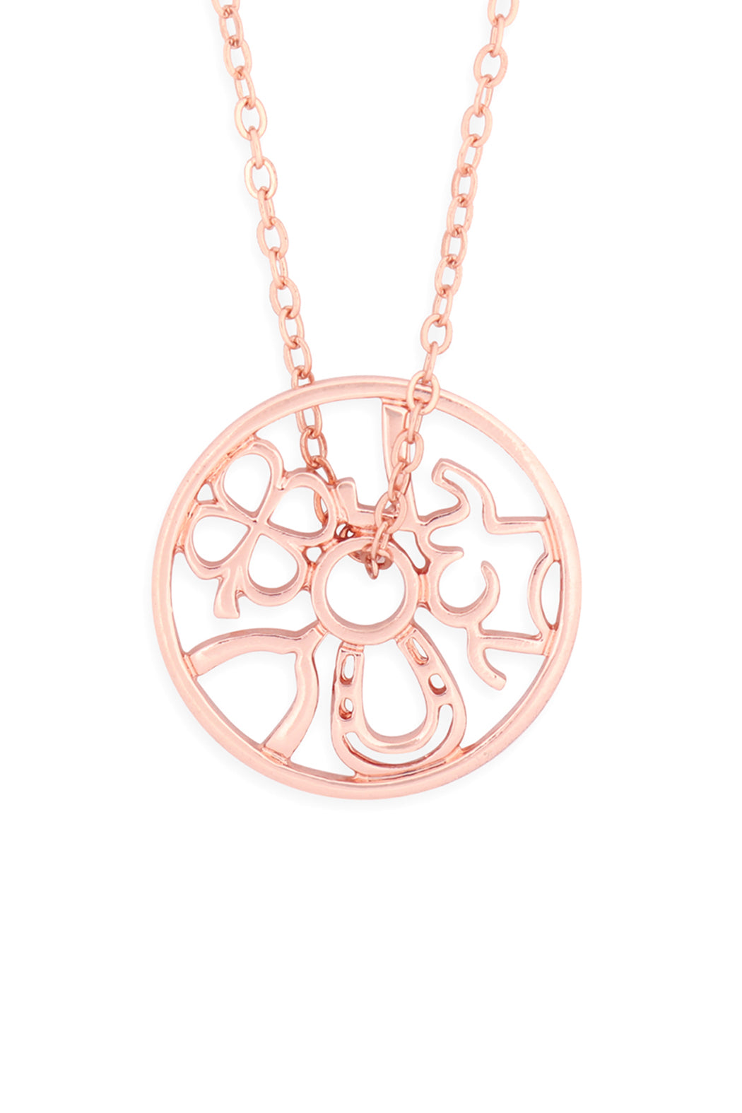 Round Cast Pendant Chain Necklace