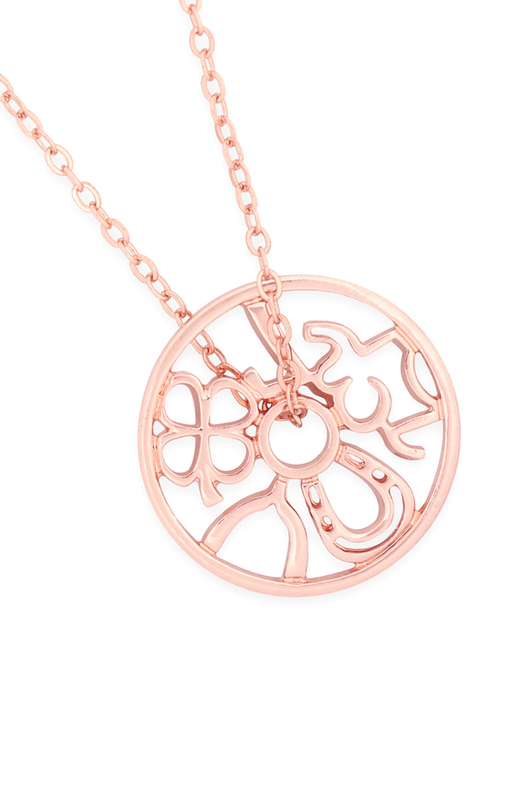Round Cast Pendant Chain Necklace