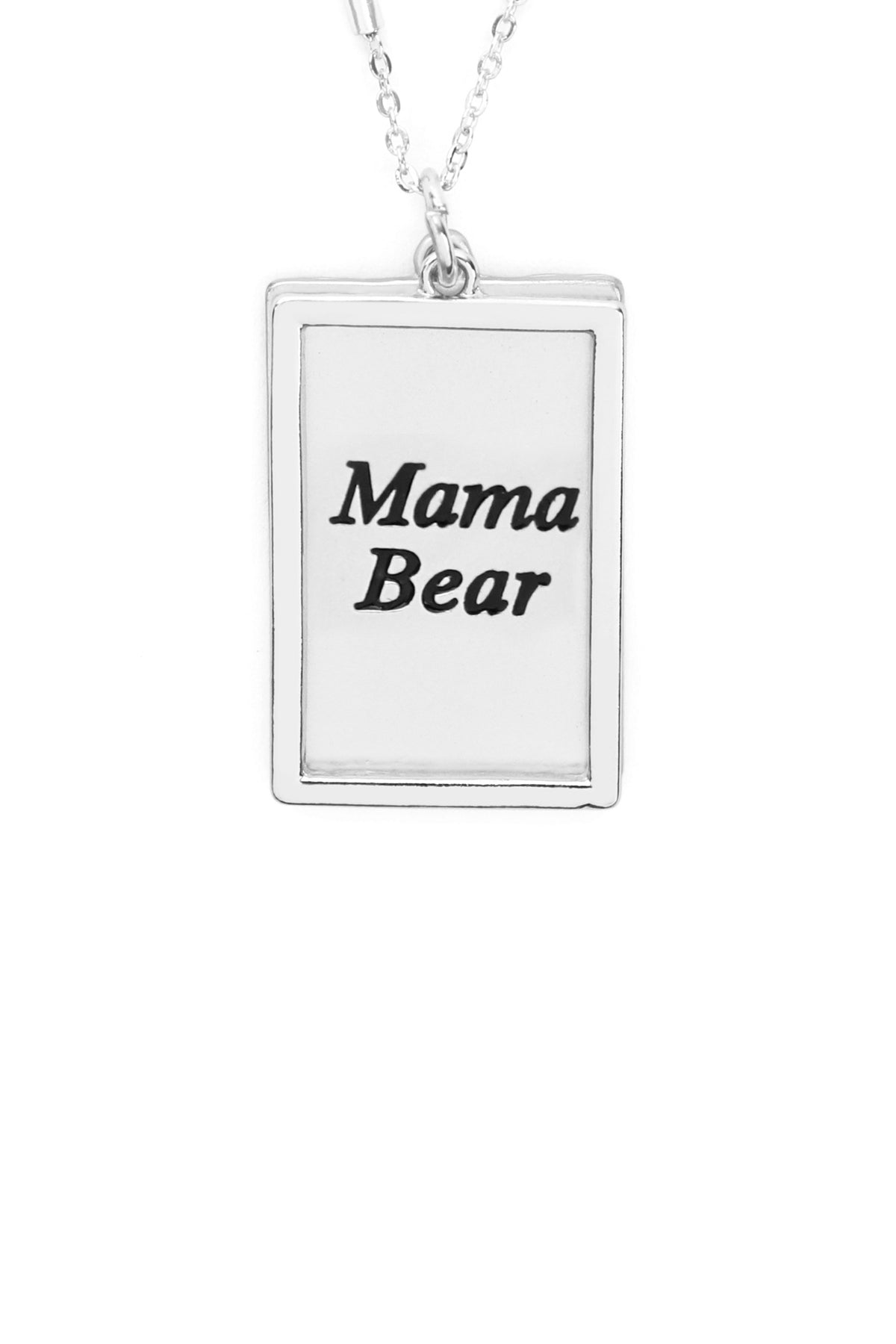 Mama Etched Brass Box Pendant Necklace