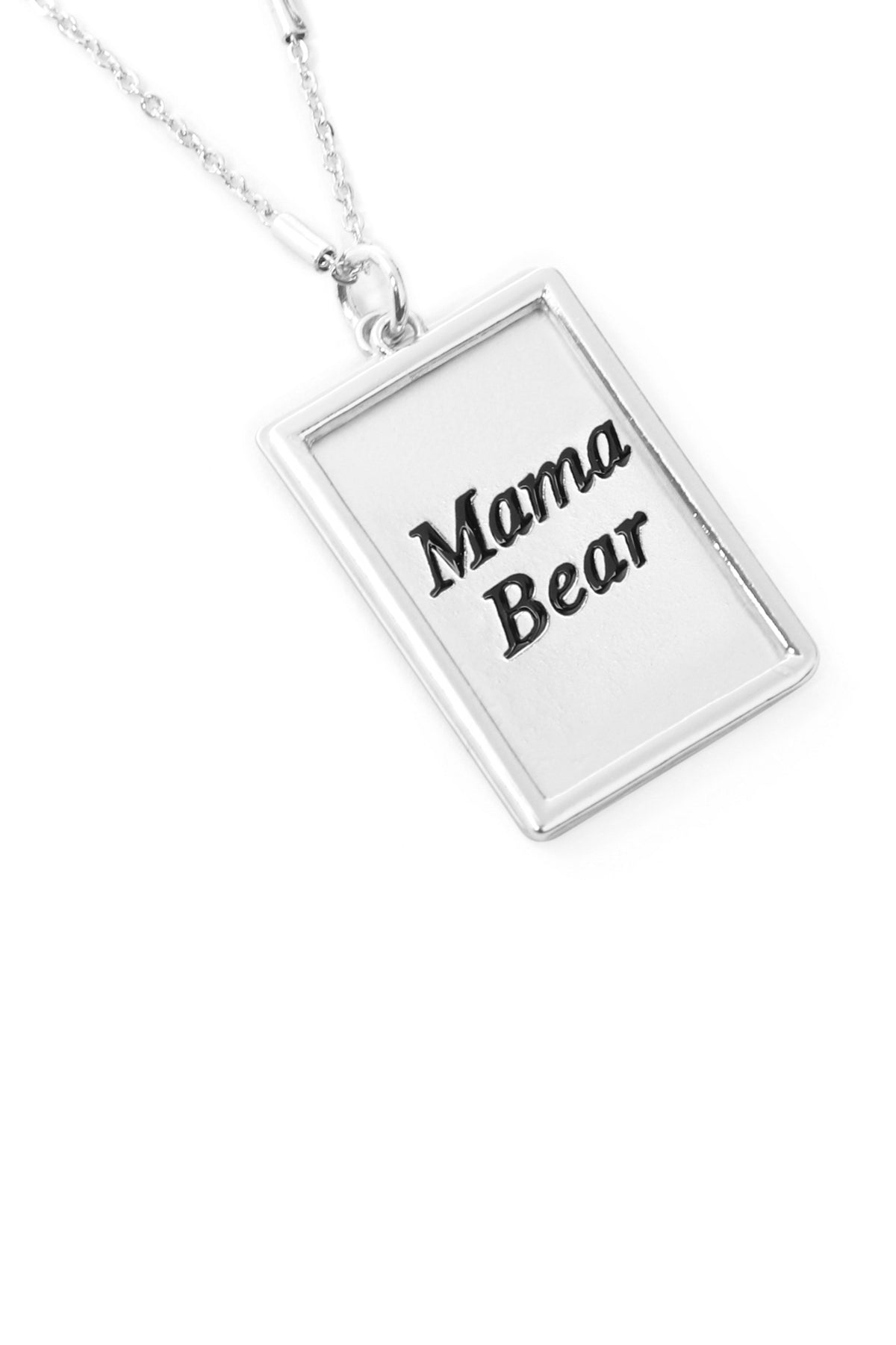 Mama Etched Brass Box Pendant Necklace