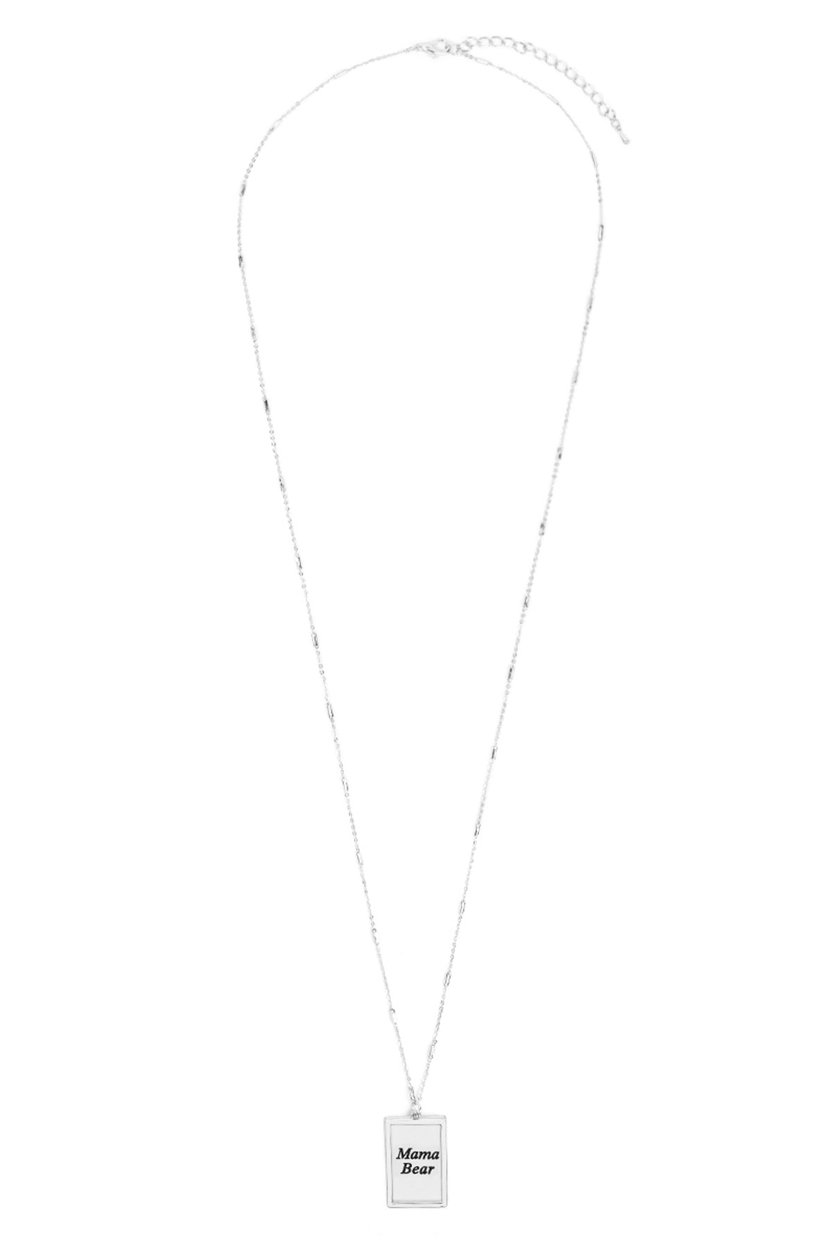 Mama Etched Brass Box Pendant Necklace