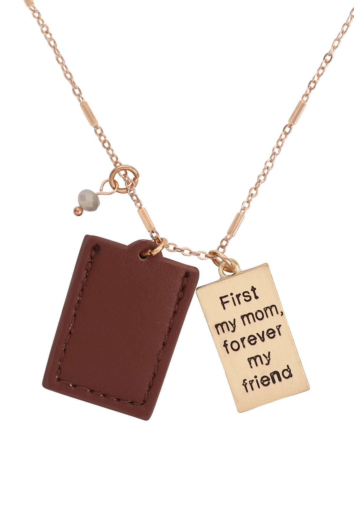 Bear Engraved Plate Pocket Neckalce