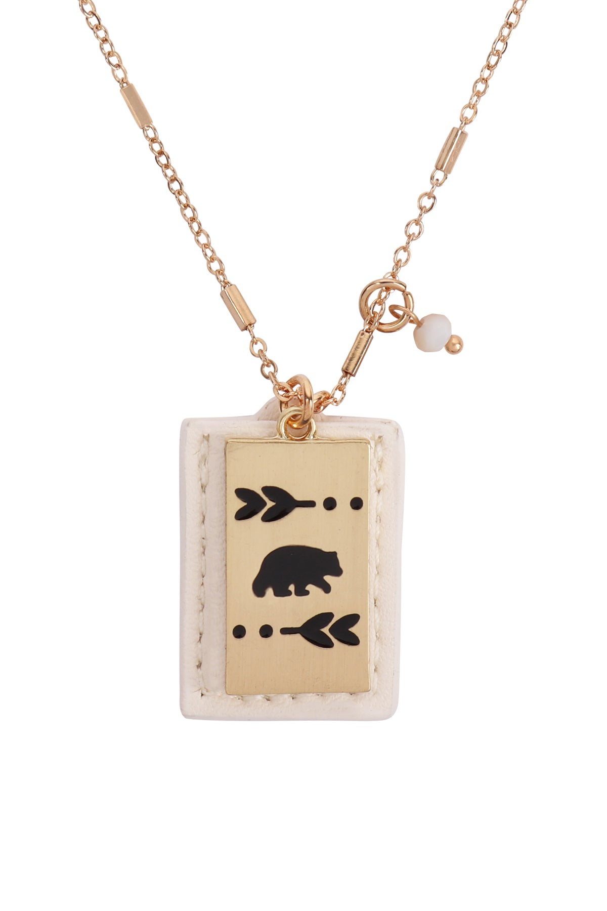 Bear Engraved Plate Pocket Neckalce