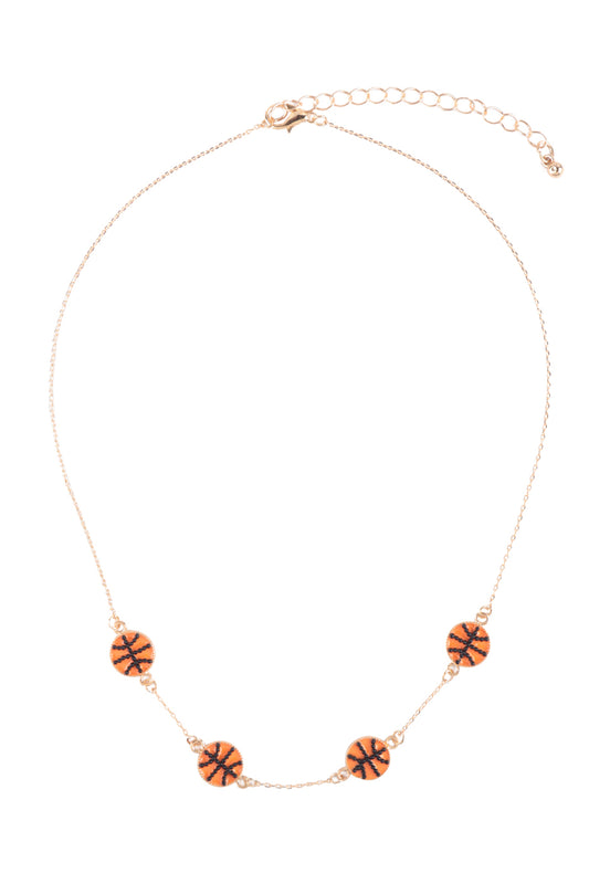 Stationary Basketball Sports Necklace