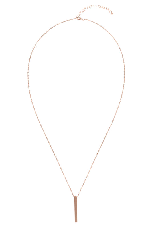Solid Bar Pendant Necklace