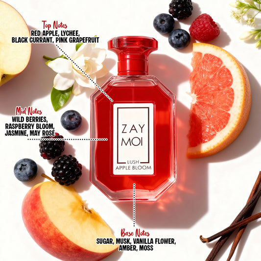 Zay Moi Lush Apple Bloom Spray Perfume Eau De Parfum For Women - 100ML/3.4FL.OZ.