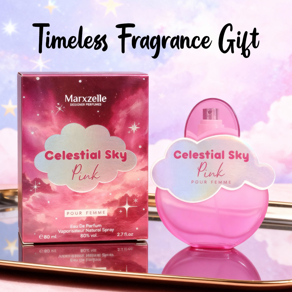 Celestial Sky Pink Spray Perfume Eau De Parfum For Women - 80ML/2.7FL.OZ.