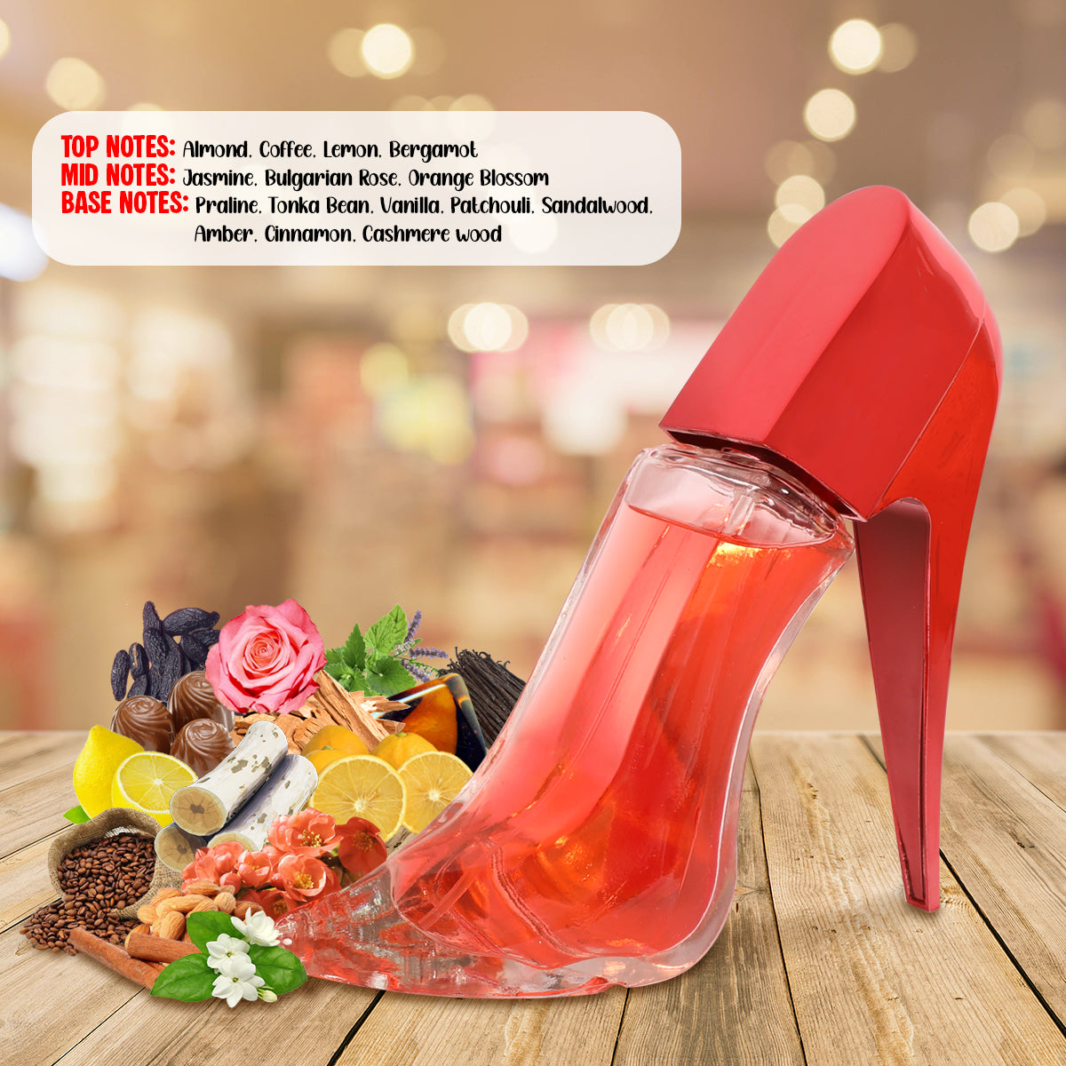 Glam Heel Red Sparkle Spray Perfume Eau De Parfum For Women - 90ML/3FL.OZ.