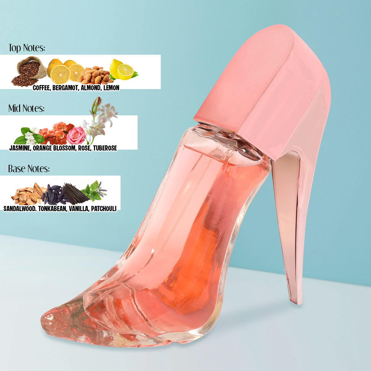 Glam Heel Pink Sparkle Spray Perfume Eau De Parfum For Women - 90ML/3FL.OZ.