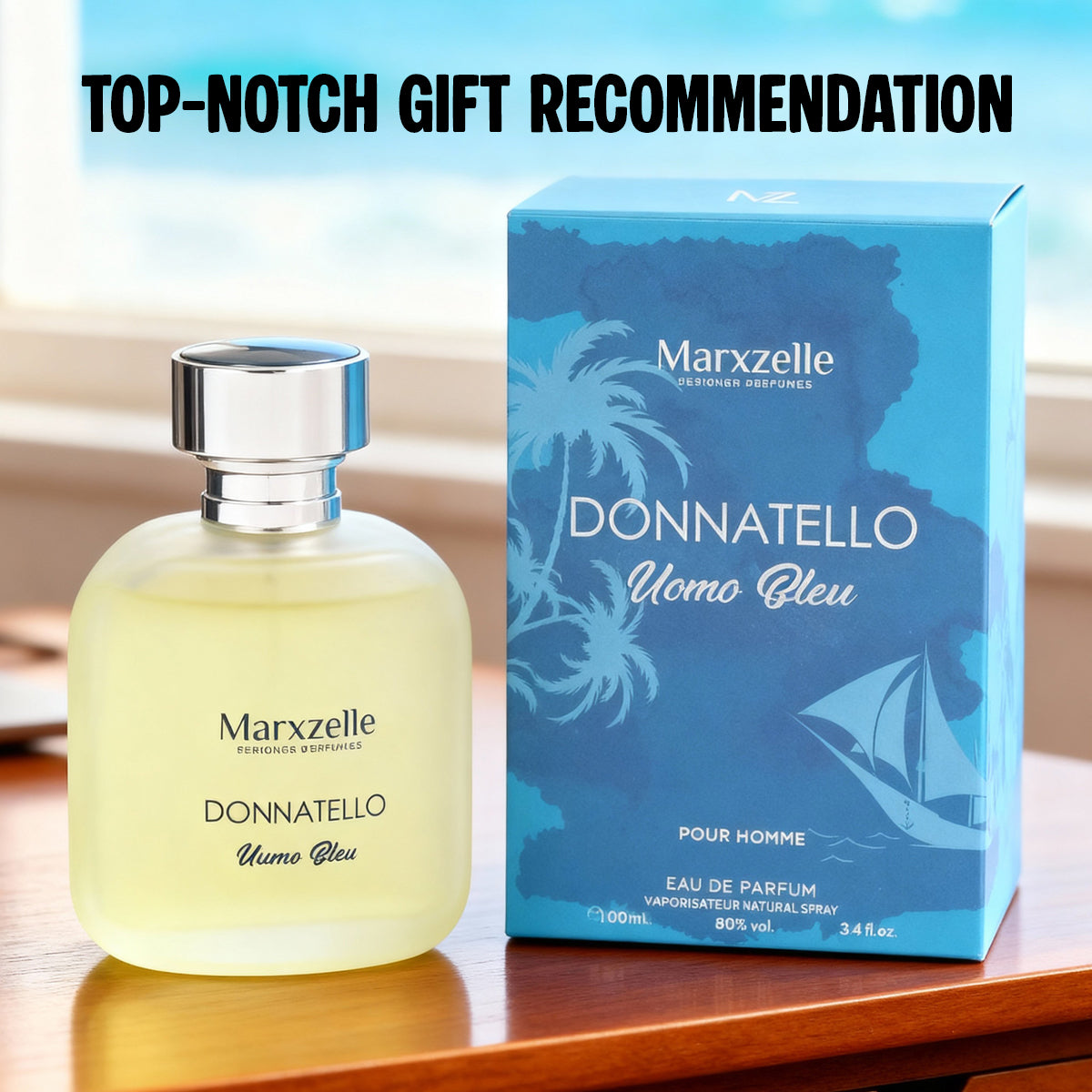 Donnatello Uomo Bleu Spray Perfume Eau De Parfum For Men - 100ML/3.4FL.OZ.