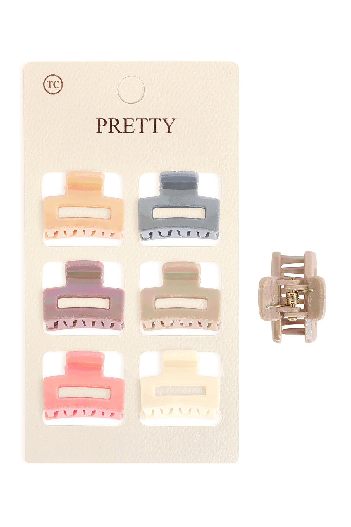 Mini Rectangle Hair Claw Clips-Colorful Small hair Accessories Set