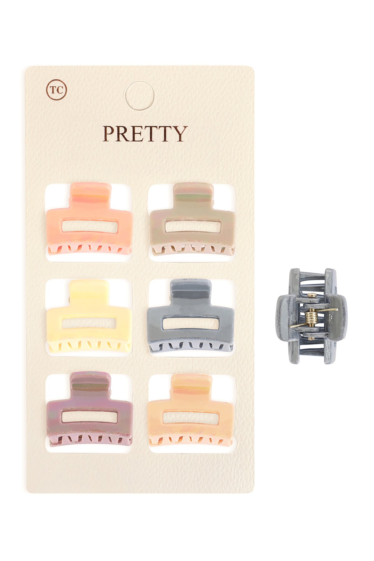 Mini Rectangle Hair Claw Clips-Colorful Small hair Accessories Set